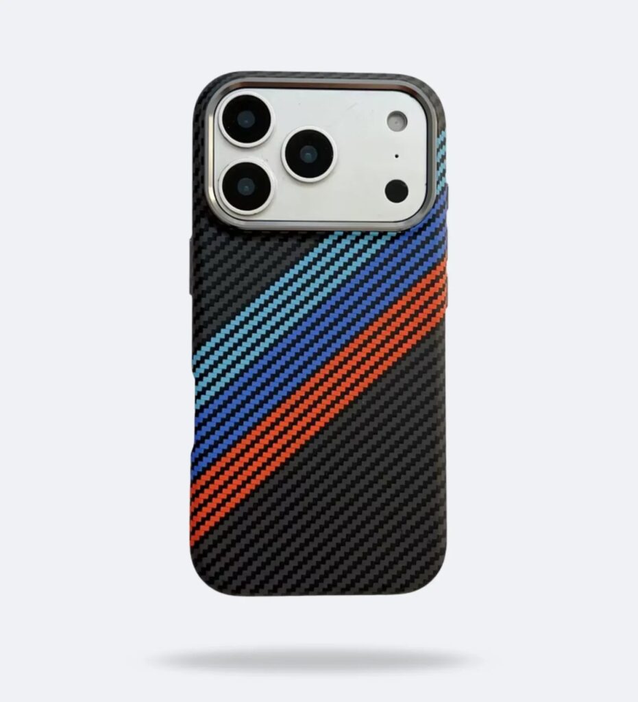 Racing Stripes Carbon Fiber MagSafe iPhone Case Cover